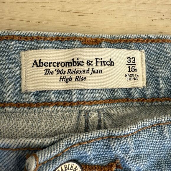 Abercrombie&Fitch Jeans Women 33/16 Short 90s Relaxed Jeans High Rise Light Wash - Picture 3 of 12